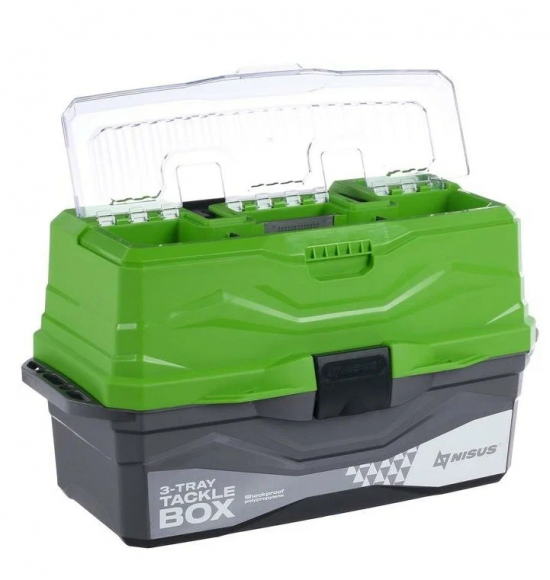 Ящик для снастей Nisus Tackle Box трехполочный зеленый