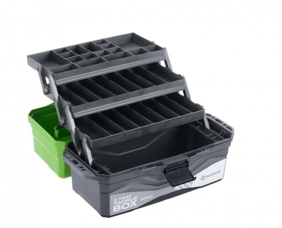Ящик для снастей Nisus Tackle Box трехполочный зеленый