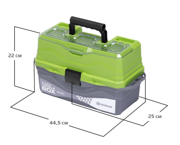 Ящик для снастей Nisus Tackle Box трехполочный зеленый