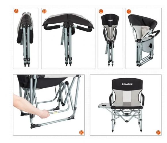 Кресло складное KingCamp Portable Director 3824 цвет Серый/Черный Кресло складное KingCamp Portable Director 3824 цвет Серый/Черный