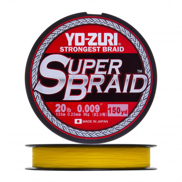 Шнур плетеный Yo-Zuri PE SuperBraid  Yellow 135м желтый