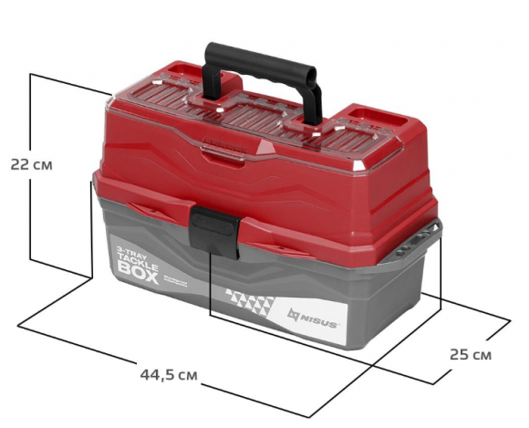 Ящик для снастей Nisus Tackle Box трехполочный цвет красный Ящик для снастей Nisus Tackle Box трехполочный цвет красный