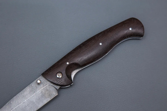 Нож складной ИП Семин Сибиряк из Дамасской стали рукоять Венге Нож складной ИП Семин Сибиряк из Дамасской стали рукоять Венге