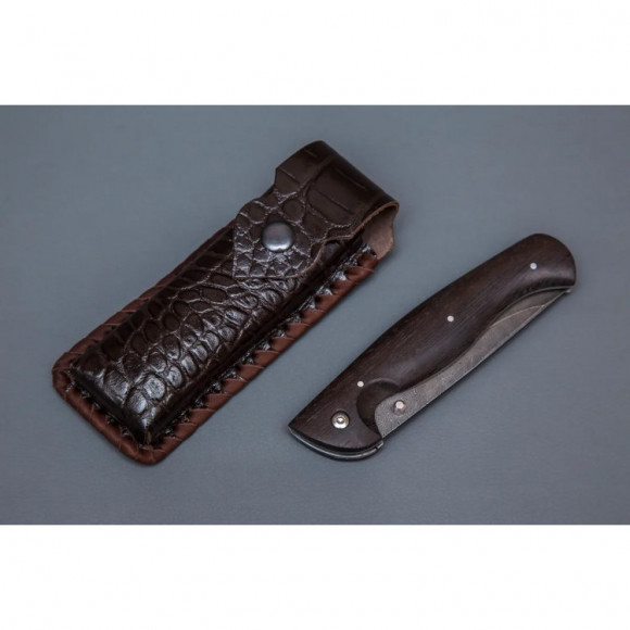 Нож складной ИП Семин Сибиряк из Дамасской стали рукоять Венге Нож складной ИП Семин Сибиряк из Дамасской стали рукоять Венге