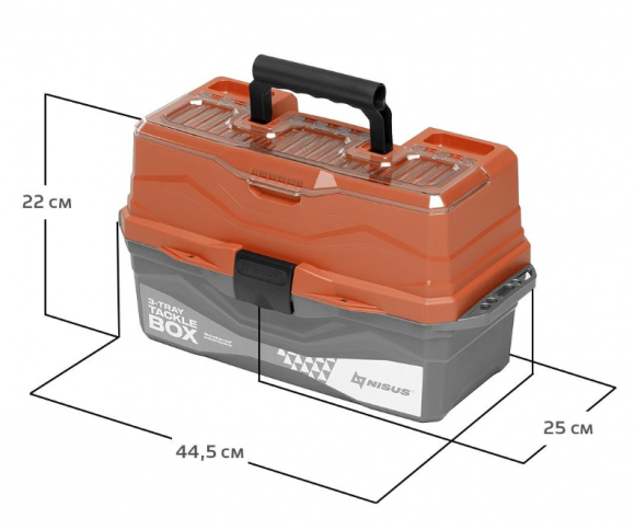 Ящик для снастей Nisus Tackle Box трехполочный цвет оранжевый Ящик для снастей Nisus Tackle Box трехполочный цвет оранжевый