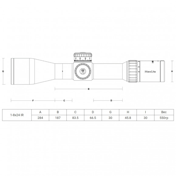 Прицел оптический Mewlite 1-8х24 SFP  сетка Крест подсветка 30мм IP67  6000Дж Прицел оптический Mewlite 1-8х24 SFP  сетка Крест подсветка 30мм IP67  6000Дж